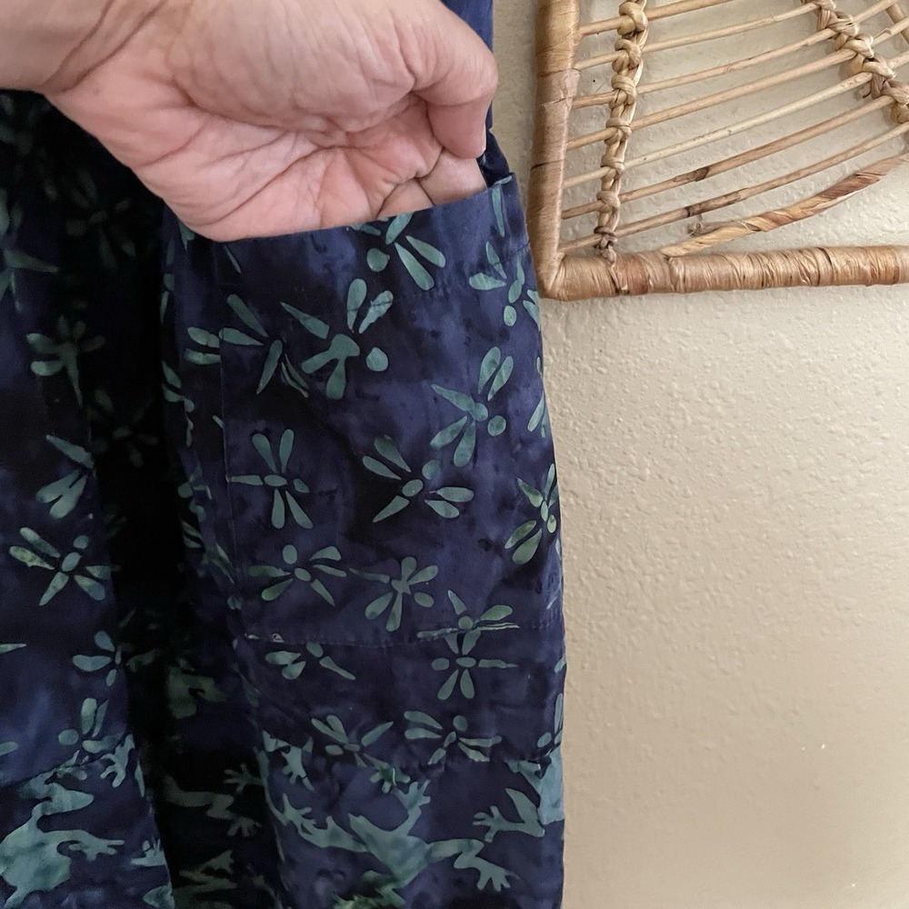 Kim Messier Art to Wear Dress Pockets Dragonfly Frog Unique Artsy Whimsy S B6 - Picture 7 of 12